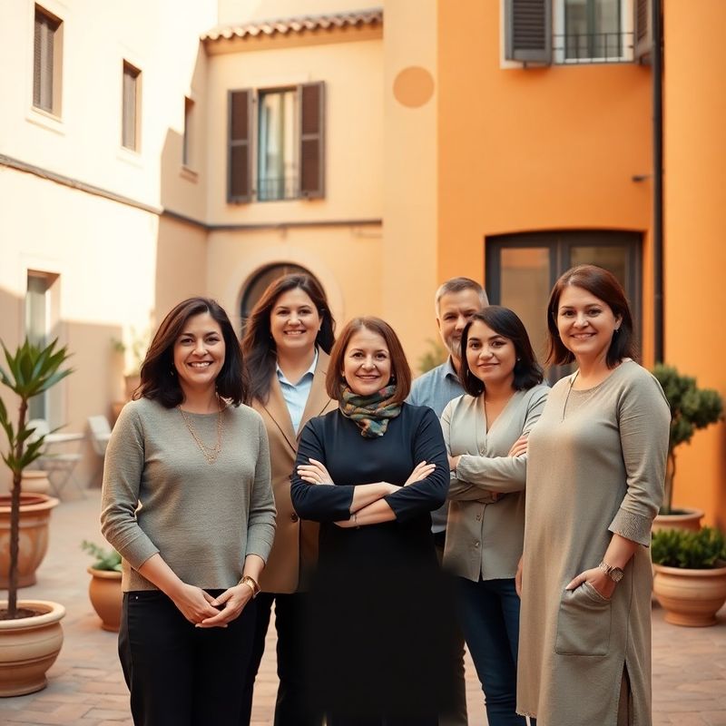 Team di professionisti di Laboratorio di Verona in un cortile padovano